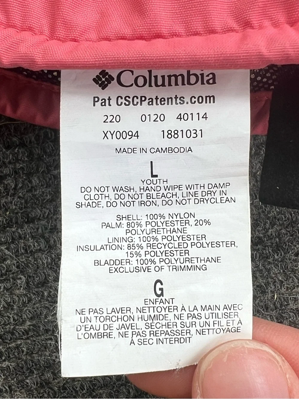 Columbia Omni-Tech Waterproof Winter Ski Snowboard Gloves Pink